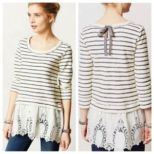Anthropologie Sunday In Brooklyn East Falls Lace Knit Top Pullover Sweater
